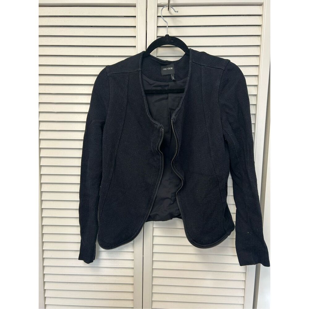 Nic Zoe Zip Front Mix Knit Jacket Zipper, Sz Small